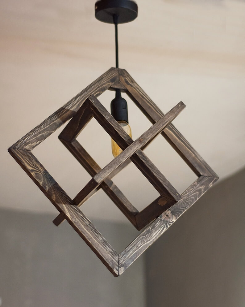 Wooden hanging lamp, Wood lamp, Pendant lighting, Wooden lamp, Wooden chandelier, Hanging lamp, Ceiling lamp, Pendant wood lamp - Image 2