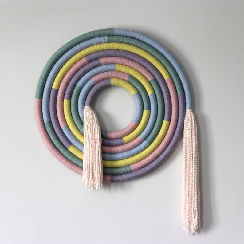 Round Handmade Macrame Wall Hanging, Tapestry Wall Hanging - Image 3