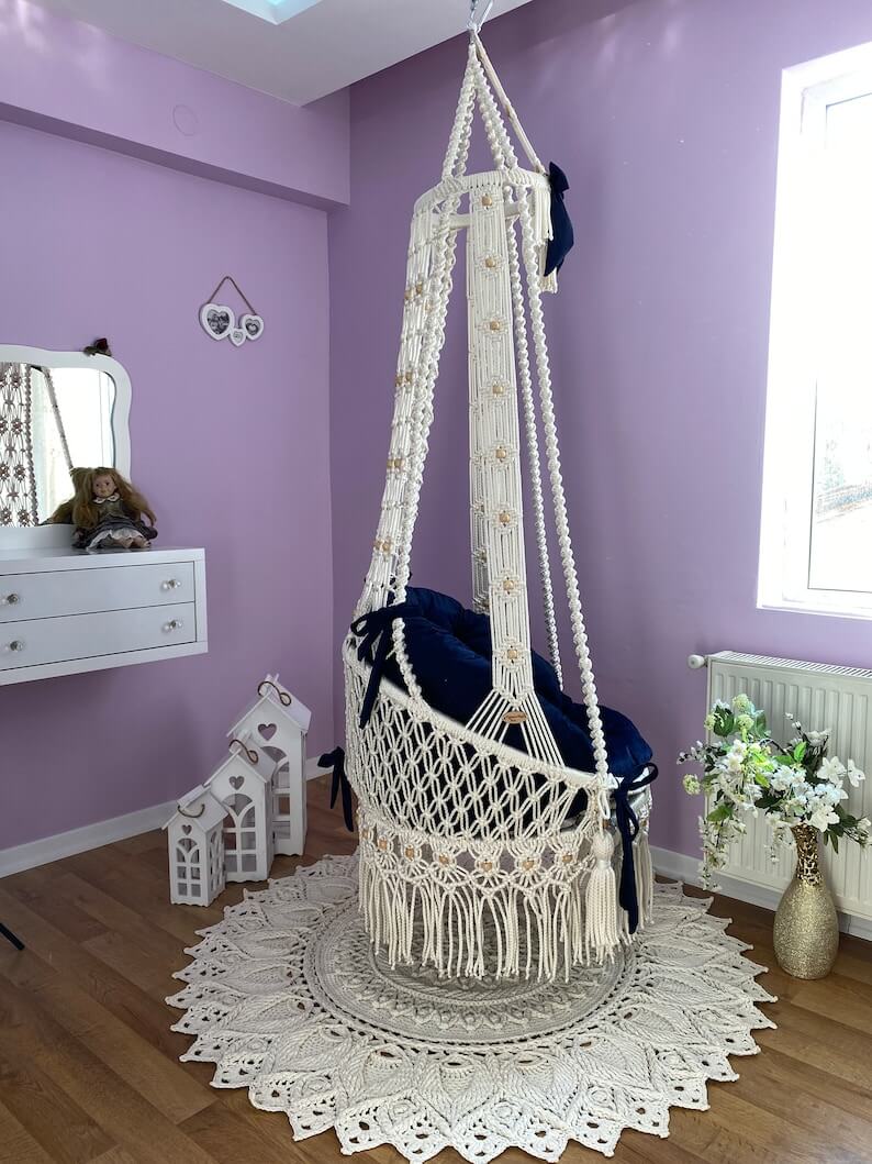 Handmade Macrame Swing, Hammock, Hanging Swing - Image 2