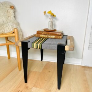 Hand Woven Stool, Boho modern stool, Center Table , End of Bed Bench, Side Bench, Minimalist Bench