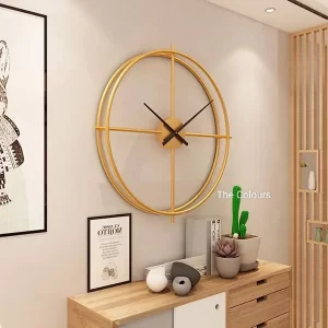 Large Metal Wall Clock, Modern Wall Clock,Gold Wall Clock, Non-Ticking Clocks for Wall