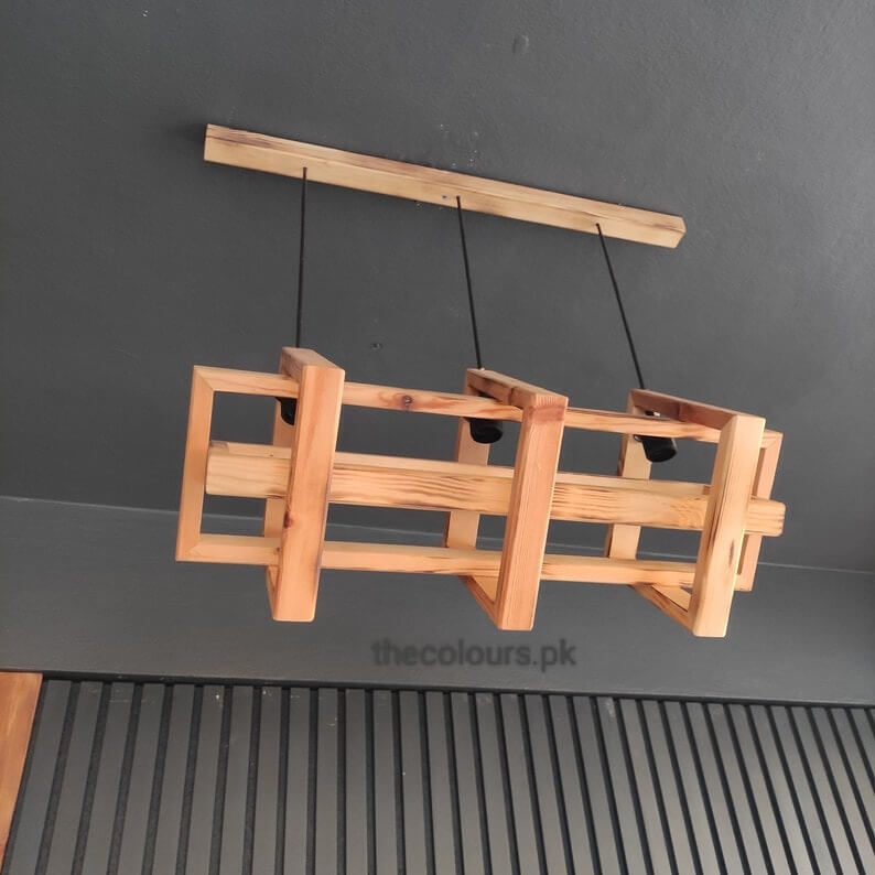 Wood Pendant Light, Dining Light, Modern Light, Chandelier Lighting, Wooden Ceiling Lamp - Image 5