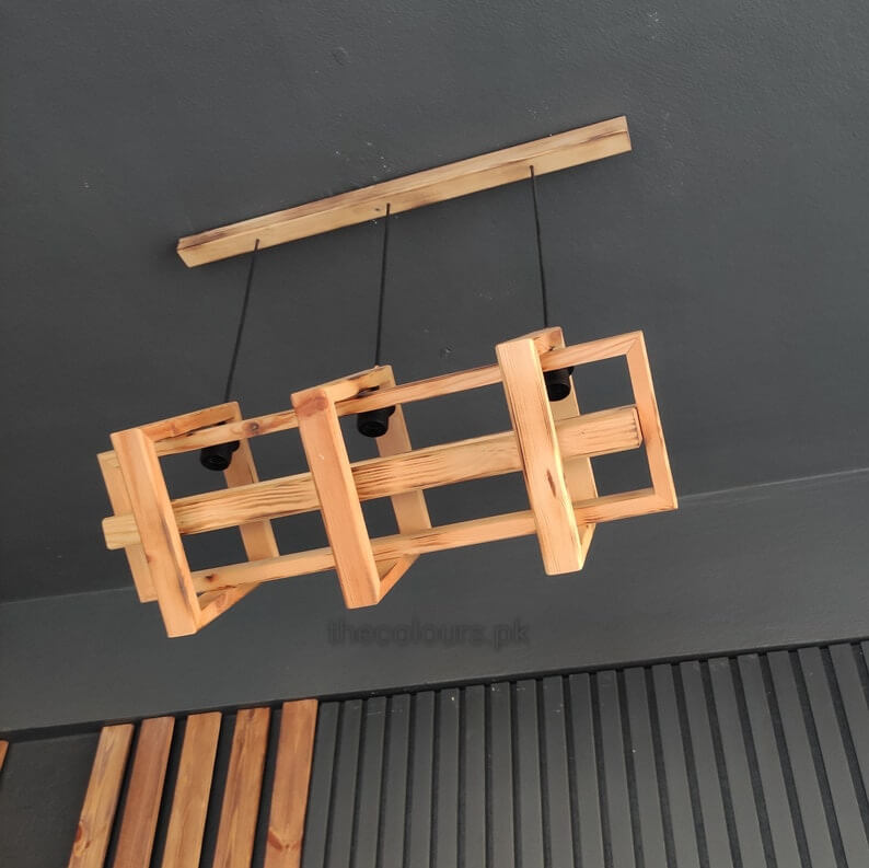 Wood Pendant Light, Dining Light, Modern Light, Chandelier Lighting, Wooden Ceiling Lamp - Image 4