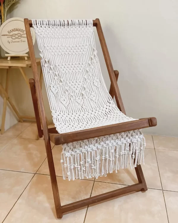 Outdoor/indoor Chair, Handmade Macrame Folding Chair, Comfey Chair ...