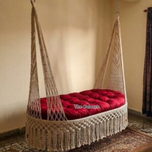 Handmade Macrame Swing Bed, Swing Bed For 2 Persons, Indoor & outdoor Swing Hammock