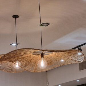 Pair of Hand Woven Hemp Lamp, Pendant Lamps,Vintage Rope Braided Chandeliers, European Style Pendant Lamps,Rustic Farmhouse Chandeliers, Pendant Lights