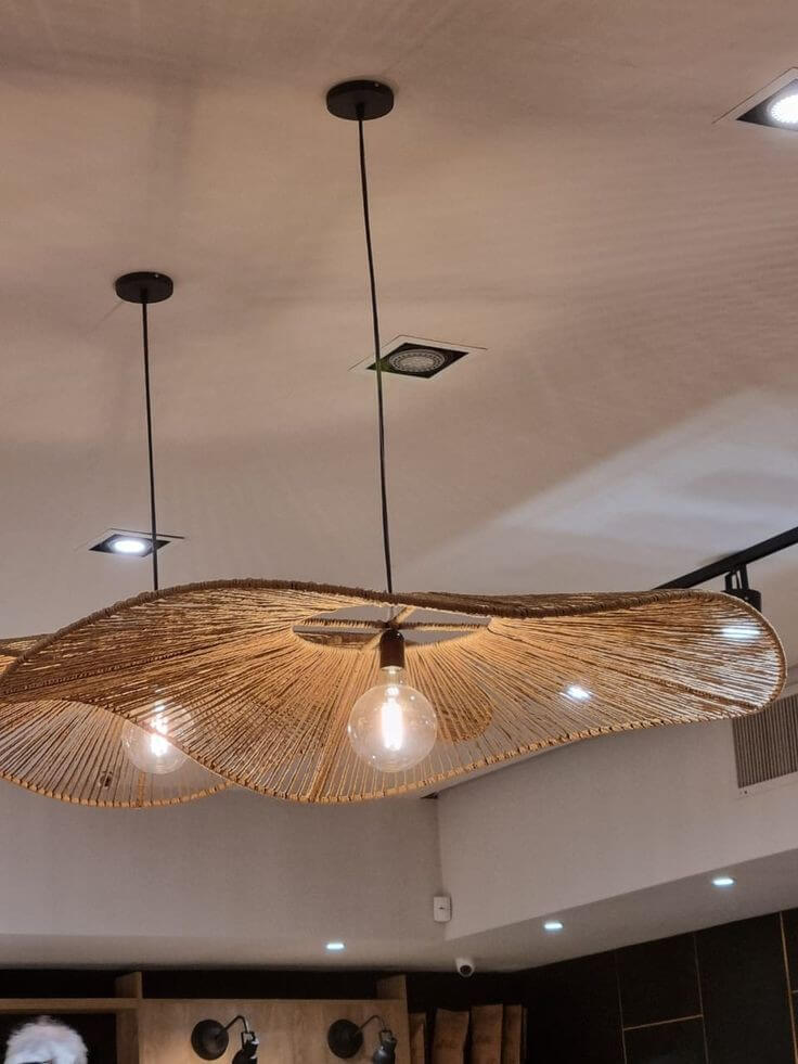 Pair of Hand Woven Hemp Lamp, Pendant Lamps,Vintage Rope Braided Chandeliers, European Style Pendant Lamps,Rustic Farmhouse Chandeliers, Pendant Lights