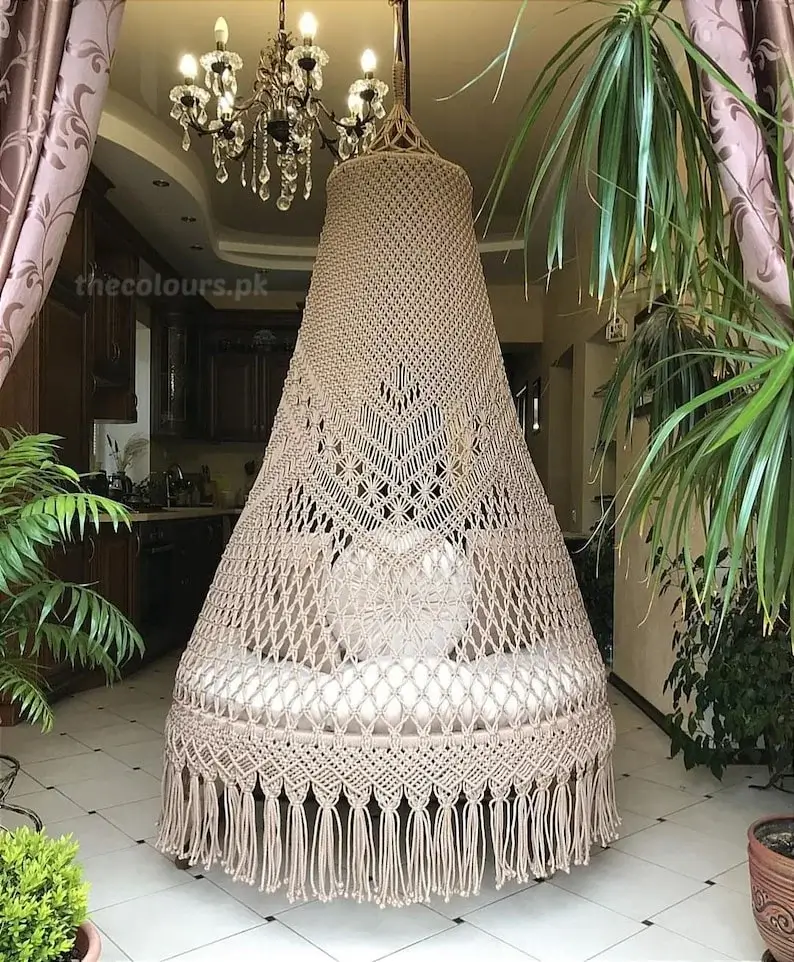 Indoor MacramÃ© Swing Macrame Luxury Swing Outdoor/Indoor Swing