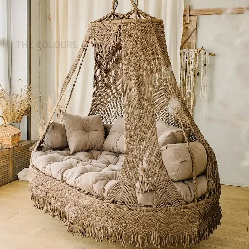 Macrame Swing Bed, Large Family Swing, Hammock Bed - Image 2