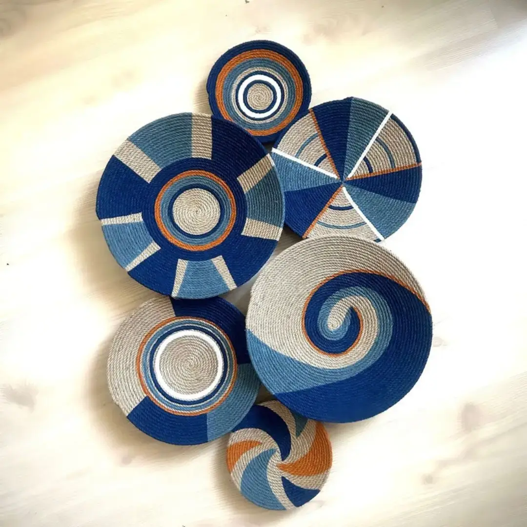 Handmade Wall Plates, Boho Wall Plates, Wall Plates Set of 6 - Image 2