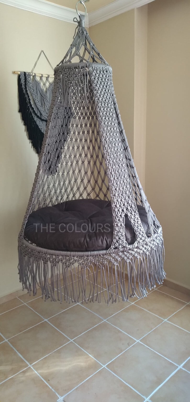Macrame Swing Chair, Handmade Macrame Swing, Decorative Swing Stylish Hammock - Image 4