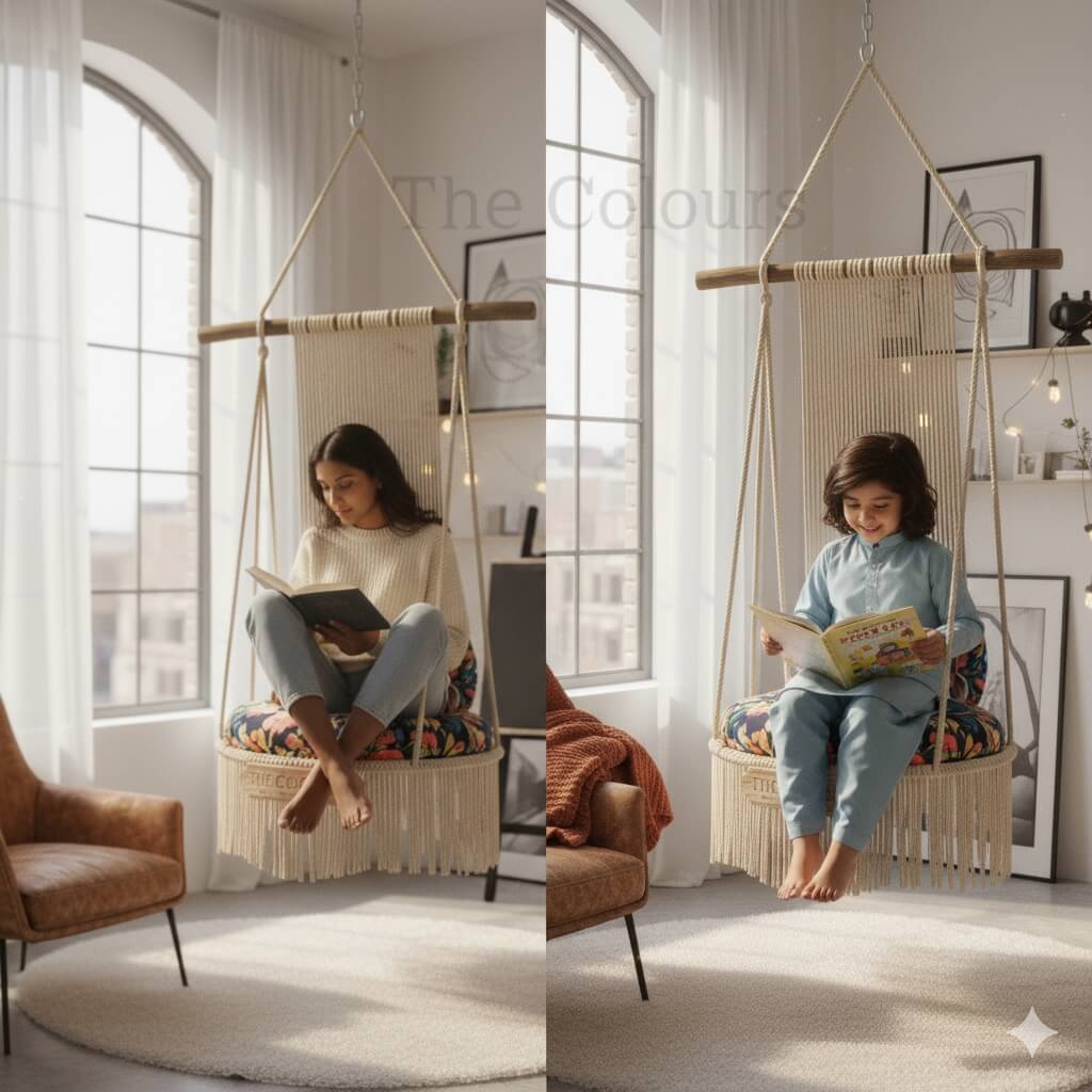 Macrame Swing Chair Hanging Chair Swing – The Colours